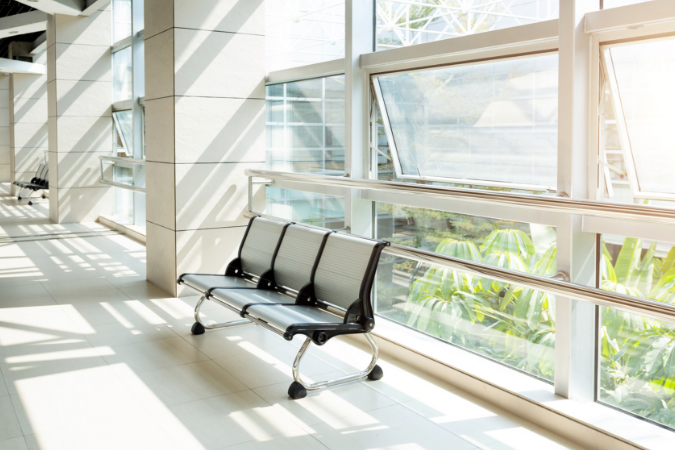 Waiting area in commercial building